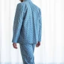 Pigiama Uomo Fantasia in Raso Extra Fine di Puro Cotone TC300 Klein